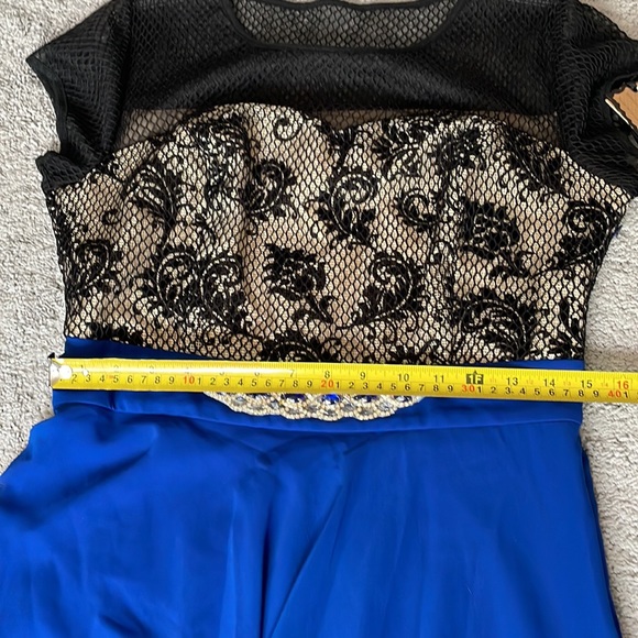 NWT MAXI DRESS 👗 DELVINA. Black Mesh/ Gold/ Blue. Size European 42(American 10) - Picture 8 of 8